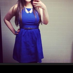 Elle Dresses - Elle Navy Blue Lace Pattern Dress Elle Dresses - Elle Navy Blue Lace Pattern Dress